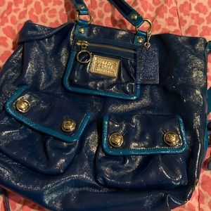 Blue coach poppy bag